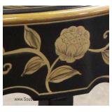  Contemporary Black and Gold Decorated Queen Anne Hall Table 