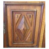 ANTIQUE 2 Piece Carved Walnut 4 Door Cupboard 
