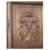 ANTIQUE 2 Piece Carved Walnut 4 Door Cupboard 