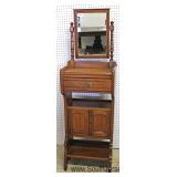 ANTIQUE Walnut Shaving Stand with Mirror 