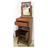  ANTIQUE Walnut Shaving Stand with Mirror 