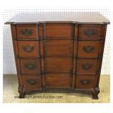 ANTIQUE Block Front 4 Drawer Mahogany Chest by "Collectors Group John Wanamaker made in New York" 