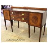  Mahogany Inlaid Spade Foot 2 Door 2 Drawer Buffet 