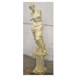  VINTAGE 2 Piece Composition Pedestal and Woman Figurine 