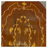 PAIR of Mahogany Inlaid and Banded One Drawer Oval 2 Tier Side Tables 