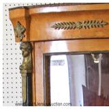 Burl Walnut 4 Door French Style CORNER Cabinet with Applied Bronze 