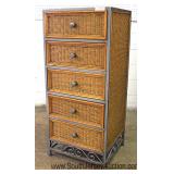 Contemporary Metal Frame and Wicker Lingerie Chest 