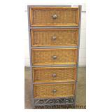 Contemporary Metal Frame and Wicker Lingerie Chest 