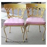 VINTAGE 5 Piece Glass Top Metal Base Table with 4 Metal Chairs 