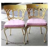 VINTAGE 5 Piece Glass Top Metal Base Table with 4 Metal Chairs 