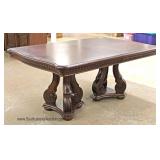 — LIKE NEW –   7 Piece Contemporary Mahogany Dining Room Table with 6 Chairs 