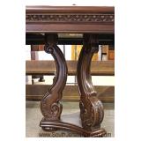  — LIKE NEW –   7 Piece Contemporary Mahogany Dining Room Table with 6 Chairs 