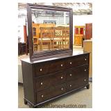 Contemporary Dresser with Mirror in the Espresso Finish