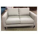 PAIR of Modern Design Gray Upholstered Loveseats 