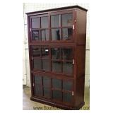 Contemporary Mahogany 3 Sliding Door Bookcase 