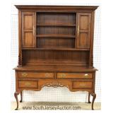  Oak 2 Piece Queen Anne Step Back Welsh Style Dresser or Pewter Cabinet  by "English Oak Reproductio