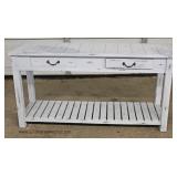 Distressed Gray Shabby Chic 2 Drawer Console 