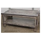 Industrial Style Wood and Metal Coffee Table 