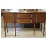 Mahogany 2 Door 2 Drawer Taper Leg Inlaid Buffet by "Howerton Antique Company Inc., Clarksville, VA"