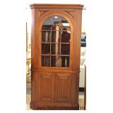 Mahogany 12 Pane Arch Door Corner Cabinet 