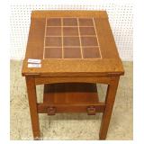 Mission Oak Tile Top 2 Tier Side Table by “Stickley Furniture” 