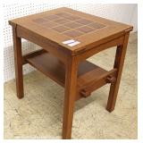 Mission Oak Tile Top 2 Tier Side Table by “Stickley Furniture” 