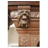 PAIR of ANTIQUE Highly Carved and Ornate Continental 3 Piece Hunt Cupboards with Full Figure Carving PAIR of ANTIQUE Highly Carved and Ornate Continental 3 Piece Hunt Cupboards with Full Figure Carving