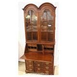 Mahogany Block Front Slant Front Desk with Bookcase Top by “Jasper Cabinet” 