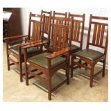 AWESOME BEAUTIFUL 10 Piece Mission Oak Dining Room Set with 2 Matching Corner Cabinets with Arts a AWESOME BEAUTIFUL 10 Piece Mission Oak Dining Room Set with 2 Matching Corner Cabinets with Arts a
