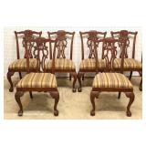 7 Piece Mahogany Banded and Inlaid Dining Room Table with 2 Leaves and 6 Carved Ball and Claw Dinin 7 Piece Mahogany Banded and Inlaid Dining Room Table with 2 Leaves and 6 Carved Ball and Claw Dinin