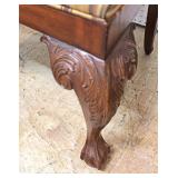 7 Piece Mahogany Banded and Inlaid Dining Room Table with 2 Leaves and 6 Carved Ball and Claw Dinin 7 Piece Mahogany Banded and Inlaid Dining Room Table with 2 Leaves and 6 Carved Ball and Claw Dinin
