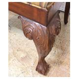  7 Piece Mahogany Banded and Inlaid Dining Room Table with 2 Leaves and 6 Carved Ball and Claw Dinin