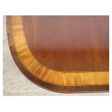 7 Piece Mahogany Banded and Inlaid Dining Room Table with 2 Leaves and 6 Carved Ball and Claw Dinin 7 Piece Mahogany Banded and Inlaid Dining Room Table with 2 Leaves and 6 Carved Ball and Claw Dinin