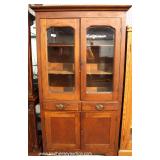 ANTIQUE Mahogany 4 Door 2 Drawer Flat Wall Cupboard 