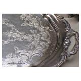 5 Piece Gorham Sterling Tea Set with Silver Plate Serving Tray (6 Piece Total) 5 Piece Gorham Sterling Tea Set with Silver Plate Serving Tray (6 Piece Total)