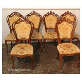 9 Piece Italian Style Burl Mahogany Lacquer Inlaid and Banded Dining Room Set – table has 2 leaves 