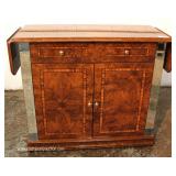 9 Piece Italian Style Burl Mahogany Lacquer Inlaid and Banded Dining Room Set – table has 2 leaves 9 Piece Italian Style Burl Mahogany Lacquer Inlaid and Banded Dining Room Set – table has 2 leaves