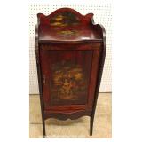 ANTIQUE Mahogany Vernis Martin Paint Decorated Style Music Cabinet 