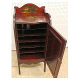 ANTIQUE Mahogany Vernis Martin Paint Decorated Style Music Cabinet ANTIQUE Mahogany Vernis Martin Paint Decorated Style Music Cabinet