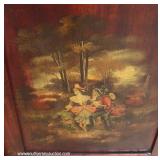 ANTIQUE Mahogany Vernis Martin Paint Decorated Style Music Cabinet ANTIQUE Mahogany Vernis Martin Paint Decorated Style Music Cabinet