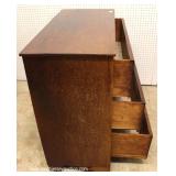 ANTIQUE Burl Mahogany 3 Drawer Chest ANTIQUE Burl Mahogany 3 Drawer Chest