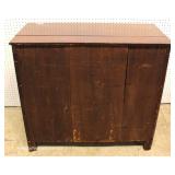 ANTIQUE Burl Mahogany 3 Drawer Chest 