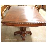 NICE Contemporary 12 Piece Carved Burl and Banded Mahogany Dining Room Set Table with 10 Chairs – 