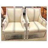 PAIR of New Contemporary White Wash Fireside Chairs 