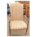 SOLID Mahogany Frame Scroll Arm High Back Chair 