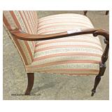 SOLID Mahogany Frame Scroll Arm High Back Chair 