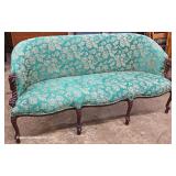 VINTAGE Mahogany Frame Petite Sofa 