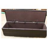 Leather Style Lift Top End of the Bed Storage Bench 