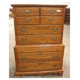 SOLID Oak High Chest with Jewelry Box Drawer and Low Chest by “Durham Furniture” SOLID Oak High Chest with Jewelry Box Drawer and Low Chest by “Durham Furniture”