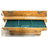 SOLID Oak High Chest with Jewelry Box Drawer and Low Chest by “Durham Furniture” 